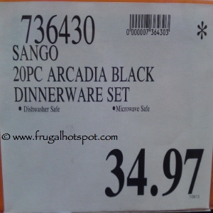 Sango 20 Piece Arcadia Black Dinnerware Set Costco price