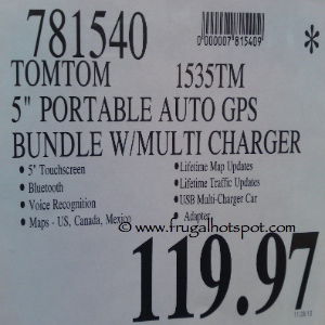 TomTom 5" Portable Auto GPS Costco Price