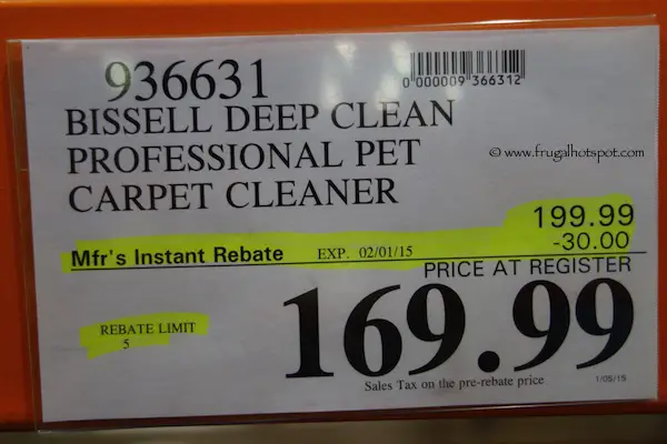 Bissell Deep Clean Professional pet Carpet Cleaner Vacuum Costco Price