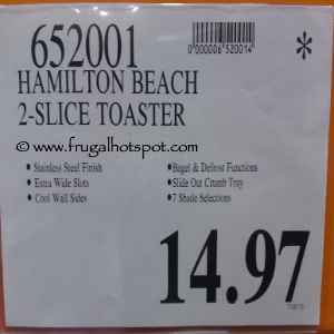 Hamilton 2 Slice Brushed Chrome Toaster Costco Price
