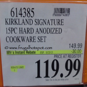 Kirkland Signature Hard Anodized Aluminum Cookware 15 Piece Set Costco Price