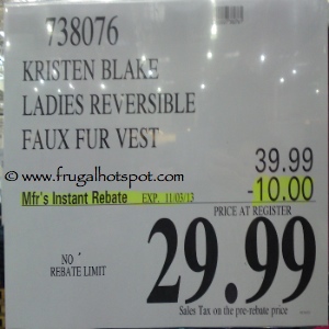 Kristen Blake Ladies Reversible Faux Fur Vest Costco Price