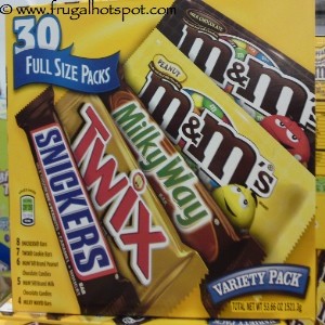 M&M's Mars Full Size Candy Bars Variety Pack 30 Count