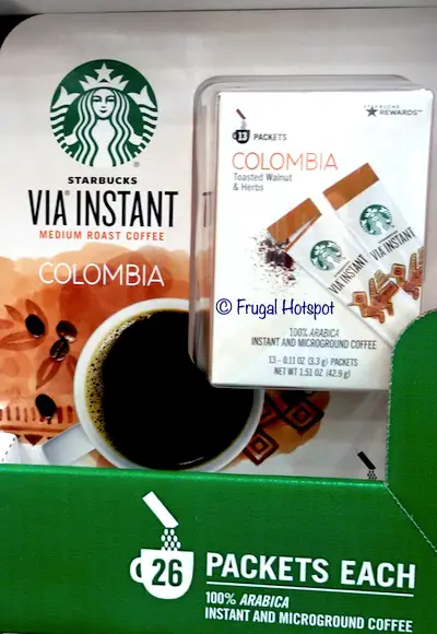 Starbucks Via Instant Coffee Columbia Roast 26 ct Costco