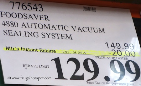 FoodSaver 4800 Vacuum Sealing System Costco Price