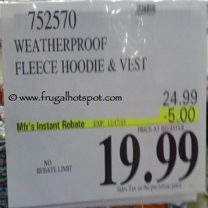 Weatherproof Fleece Hoodie & Vest Costco Price