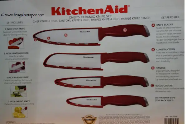 KitchenAid 4-Piece Chef's Ceramic Knife Set Costco