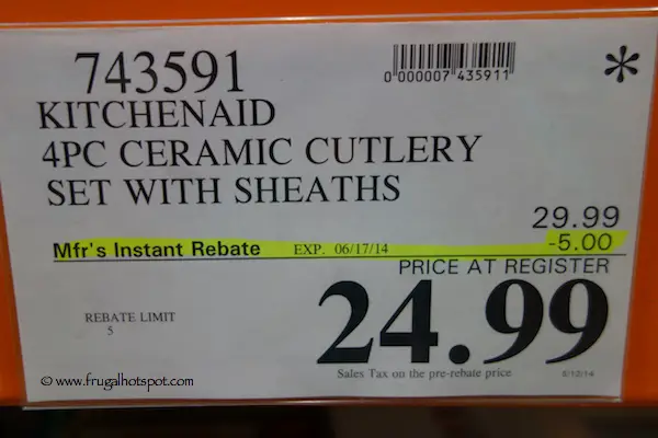 KitchenAid 4-Piece Chef's Ceramic Knife Set Costco Price