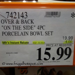 Over & Back On The Side 4 Piece Porcelain Bowl Set Costco Price