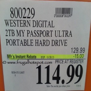 Western Digital 2TB My Passport Ultra Hard Drive Costco Price