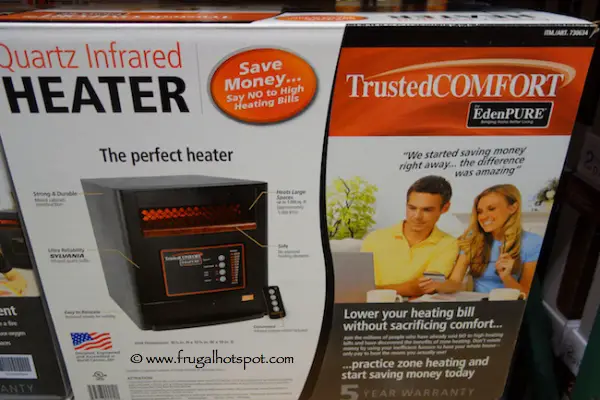 Trusted Comfort by EdenPure Quartz Infrared Heater Costco