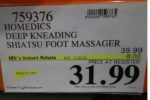 Homedics Deep Kneading Shiatsu Foot  Massager with Heat Costco Price