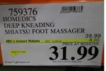 Homedics Deep Kneading Shiatsu Foot Massager with Heat Costco Price