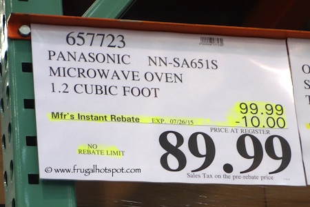 Panasonic Inverter 1.2 Cu Ft Microwave Oven (NN-SA651S) Costco Price