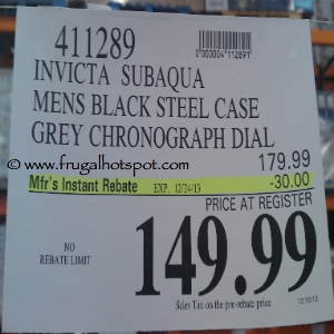 Invicta Subaqua Noma III Chronograph Steel Case Men's Watch Costco Price