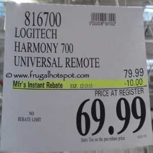 Logitech Harmony 700 Advanced Universal Remote Costco Price