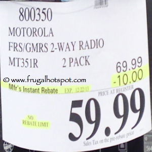 Motorola Talkabout 2-Way Radios (MT351R) Costco Price