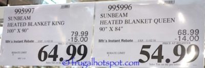 Costco Sale Price: Sunbeam Velvet Plush Heated Blanket