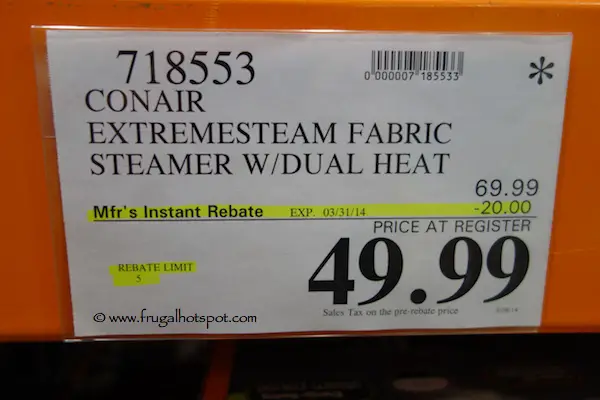 Conair ExtremeSteam Fabric Steamer with Dual Heat Costco price