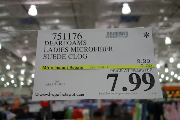 Dearfoams Ladies Microfiber Suede Clog Costco Price