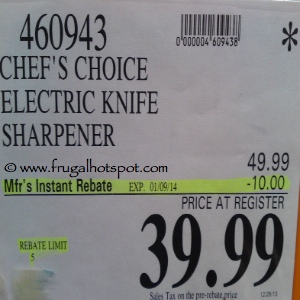 Chef's Choice Diamond Hone Electric Knife Sharpener Model 314 Costco Price