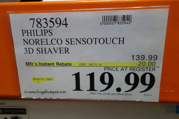 Philips Norelco SensoTouch 3D Shaver Costco price