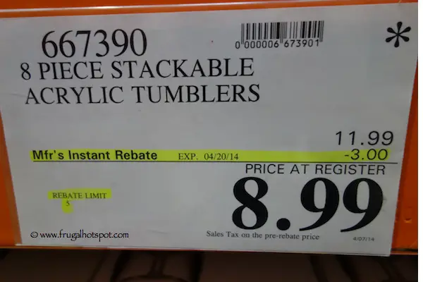 8 Piece Stackable Acrylic Tumblers Costco Price