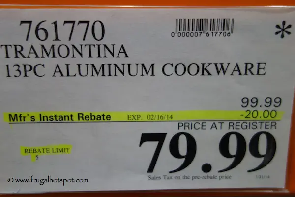 Tramontina 13 Piece Aluminum Cookware Costco Price