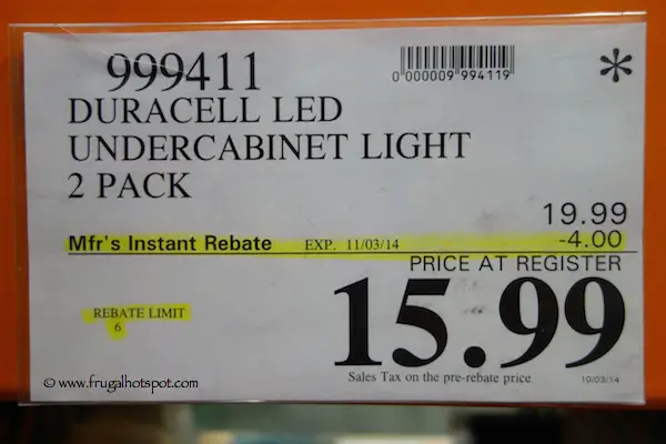 Duracell Led Undercabinet Light 2 Pack Costco Price Frugal Hotspot