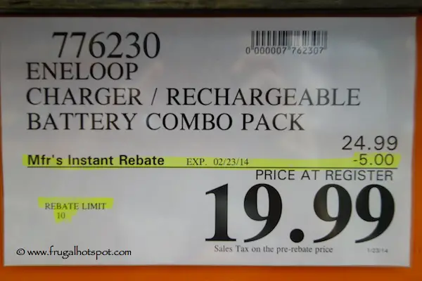 Eneloop Charger / Rechargeable Battery Combo Pack Costco Price