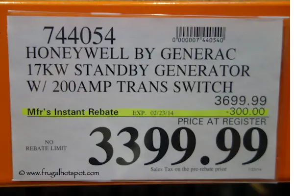 Honeywell by Generac 17KW Generator Costco Price