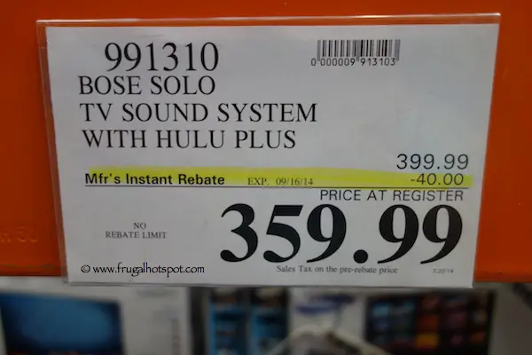 Bose Solo TV Sound System with Hulu Plus Costco price