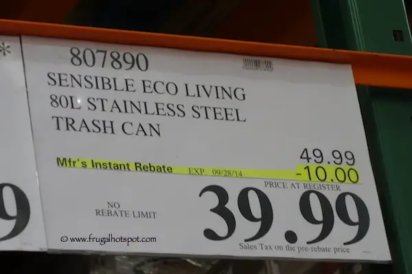 Sensible Eco Living Stainless Steel Trash Can Costco Price