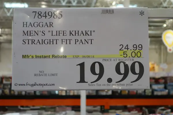Haggar Men's Life Khaki Pant  Costco Price
