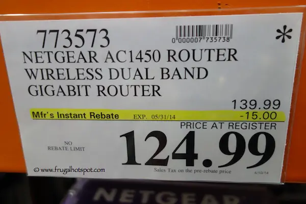 Netgear AC1450 Router Wireless Dual Band Gigabit Router Costco Price