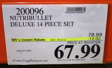 NutriBullet Deluxe Blender/Extractor 14-Piece Set Costco Price