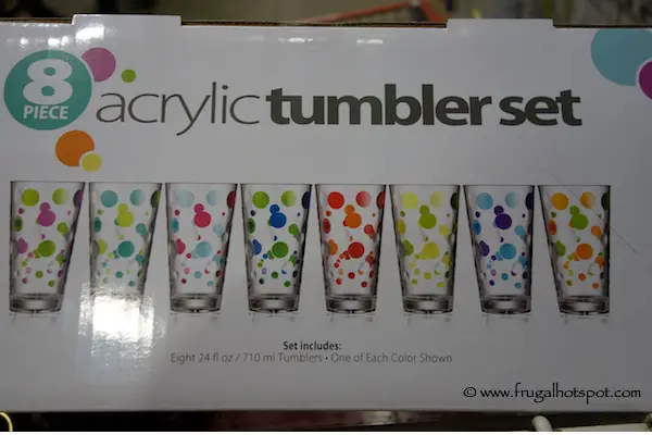 8 Piece Polka Dot Acrylic Tumbler Set