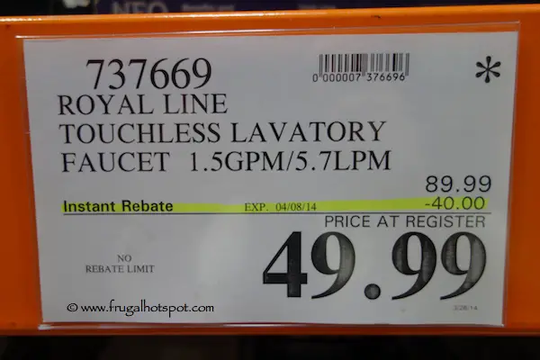 Costco Sale: Royal Line Touchless Lavatory Faucet $49.99