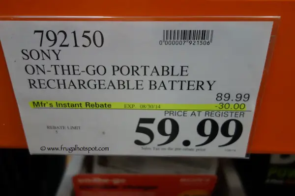 Sony On The Go Portable Rechargeable Battery Costco Price