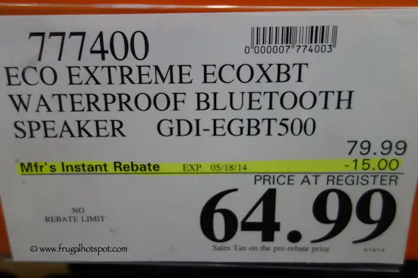 Eco Extreme Ecoxbt Waterproof Bluetooth Speaker Costco Price