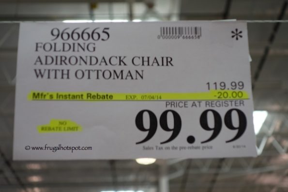 Folding Adirondack Chair with Ottoman Costco Price Folding Adirondack Chair with Ottoman Costco Price