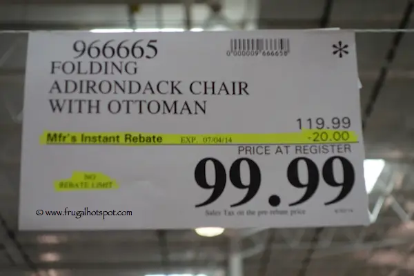 Folding Adirondack Chair with Ottoman Costco Price 