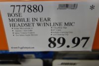 Bose Mobile in Ear Headset With Inline Mic Costco Price