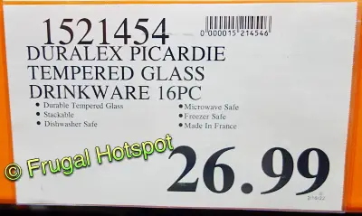 Duralex Picardie Tumbler 16 Piece Set | Costco Price