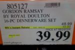 Gordon Ramsay by Royal Doulton 16 Piece Dinnerware Set Costco Price