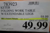Keter Work Table With Extendable Legs Costco Price
