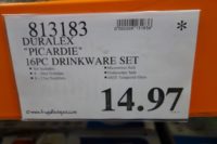 Duralex Picardie 16 Piece Tumbler Glass Set Costco Price