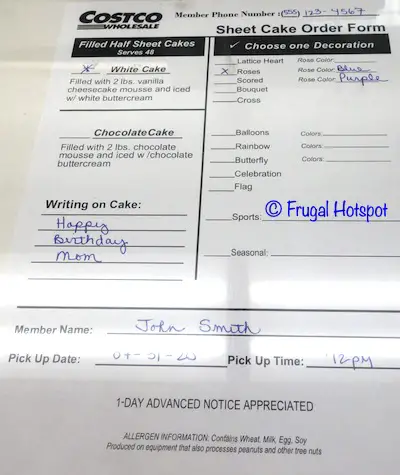 Costco Sheet Cake Order Form August 2020 Costco Sheet Cake Order Form August 2020