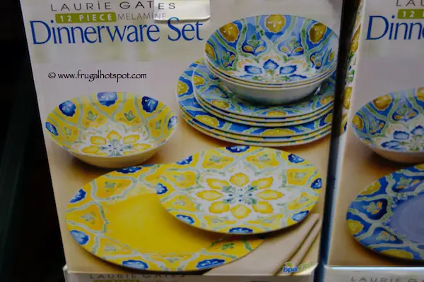 Laurie Gates 12-Piece Melamine Dinnerware Set Costco