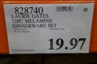 Laurie Gates 12-Piece Melamine Dinnerware Set Costco Price
